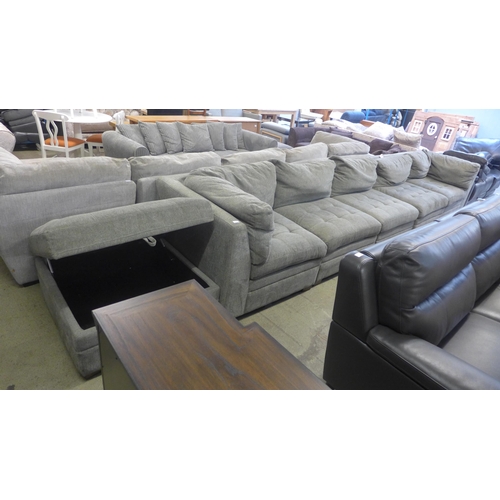 1517 - Tisdale Six Piece Light Grey Modular Sectional Sofa, original RRP £1166.66 + VAT - worn (4191-28) * ... 