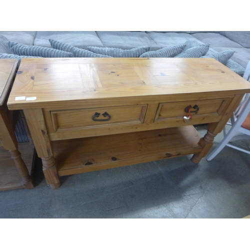 1532 - A pine two drawer dresser base