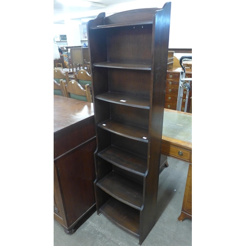 138 - A tall oak open bookcase