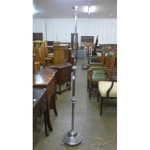 156 - An Art Deco chrome floor standing lamp