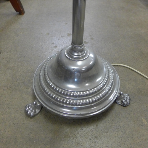 156 - An Art Deco chrome floor standing lamp