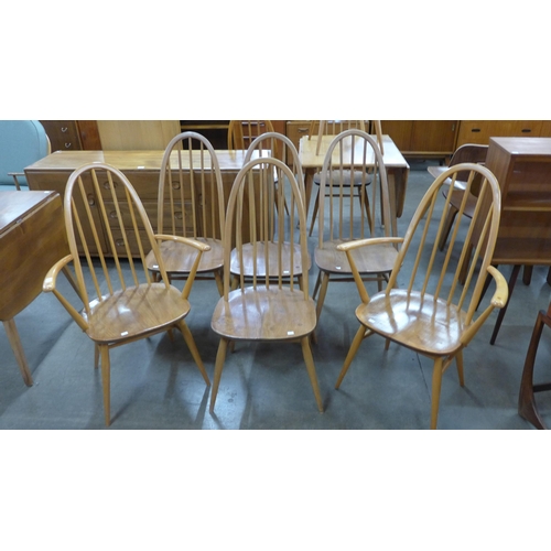 27 - A set of six Ercol Blonde elm and beech Quaker chairs