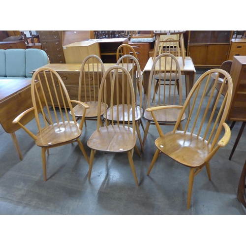 27 - A set of six Ercol Blonde elm and beech Quaker chairs