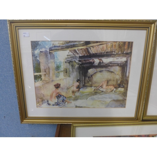 304 - Three Sir William Russell Flint prints, framed