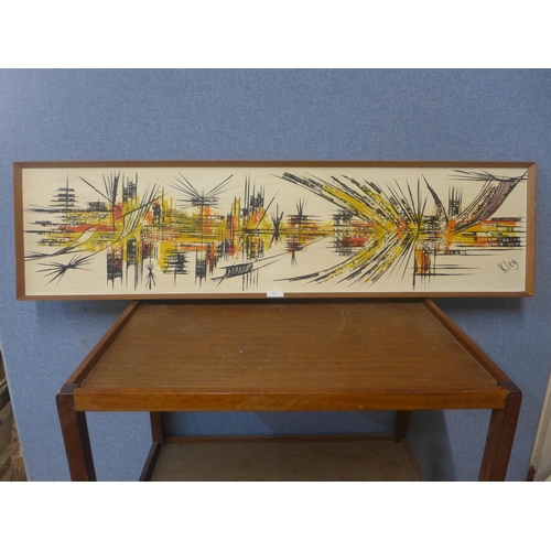 305 - * Kleg, abstract, oil on board, framed