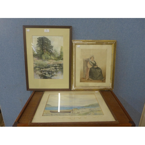 308 - Three assorted 19th Century English School watercolours