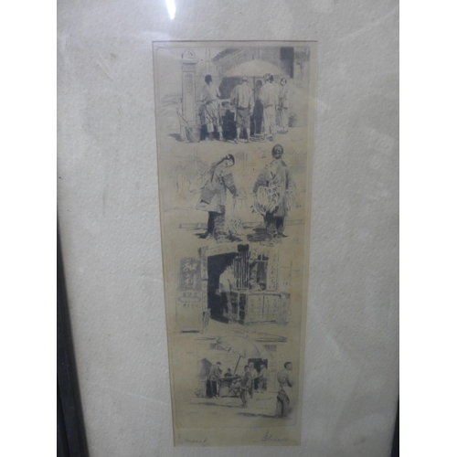 316 - A pair of signed J.S. Wilson limited edition dry point etchings, framed