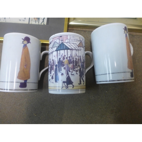323 - A quantity of assorted Lowry prints, mugs, postcards, etc.