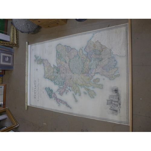 329 - A large Stanford of London scroll map of Scotland