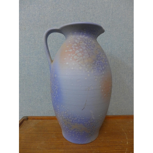 334 - A large West German blue glazed pottery jug