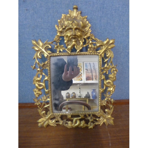 367 - A small Baroque Revival cast gilt metal framed mirror