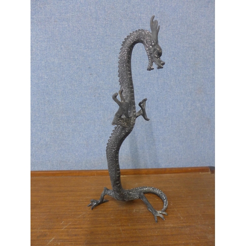 376 - A bronze figure of a Chinese dragon