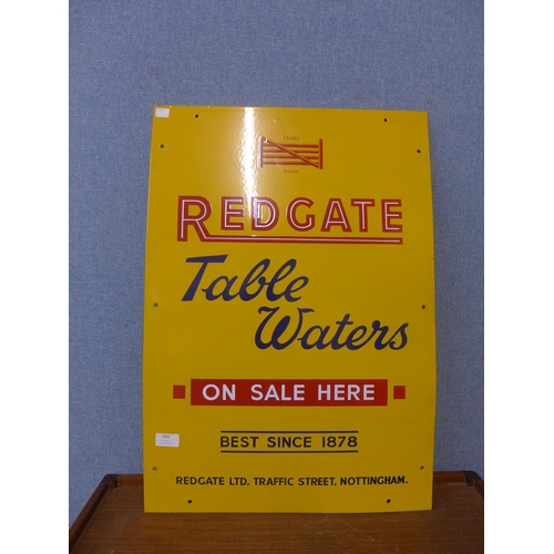 383 - An enamelled Redgate Table Waters sign