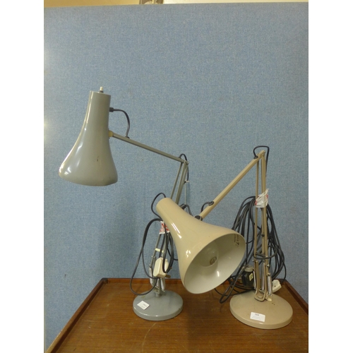 384 - Two vintage Herbert Terry metal anglepoise desk lamps and an original box