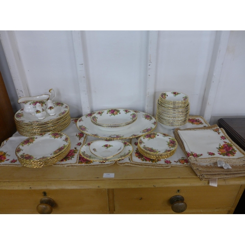 389 - A collection of Royal Albert Old Country Roses dinnerware