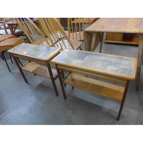 78 - A pair of Danish teak and tiled top coffee tables