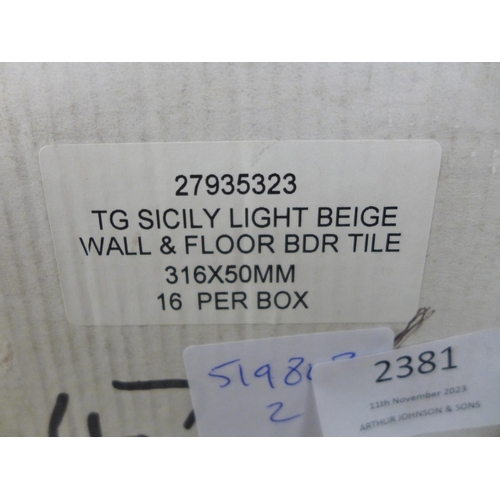 2408 - TG Sicily light beige wall and floor BDR tiles, 316 x 50mm (16 in a box)