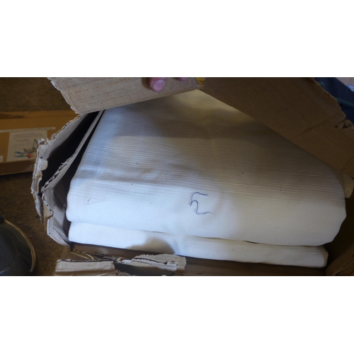 2481 - Two sets of Ikea Salen sofa cushion covers and three M&S cane pendant light fittings