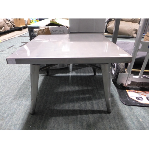 3304 - Brushed steel industrial style coffee/lamp table