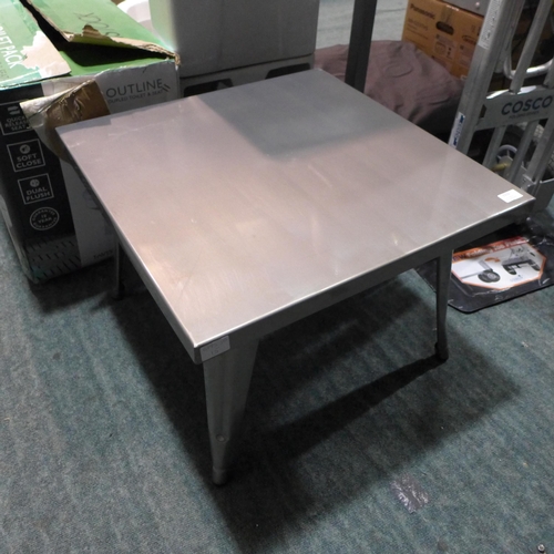 3304 - Brushed steel industrial style coffee/lamp table