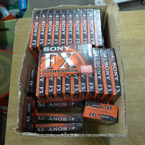 2080 - A box of approx. Fifty Sony FX blank cassette tapes