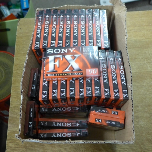 2081 - A box of approx. Fifty Sony FX blank cassette tapes