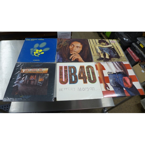 2139 - A selection of LP records including UB40, Dexy's Midnight Runners, Stone Roses, Bruce Springsteen, B... 