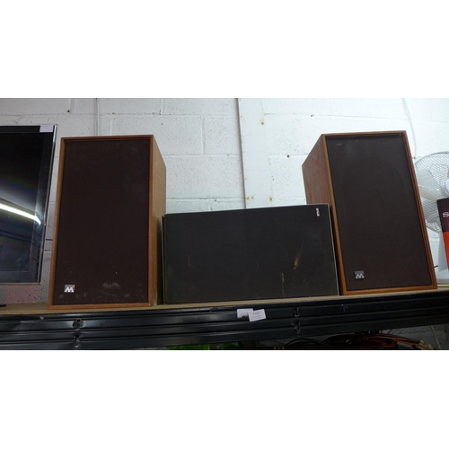 2167 - Four speakers:- a pair of B&D Beovox 535 speakers and a Wharfdale Linton 3XP