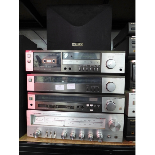 2183 - A quantity of Realistic stereo seperates:- stereo cassette deck (SCT-500A), a stereo tuner (ST-500L)... 