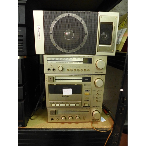 2190 - A Hitachi midi hi-fi/stereo tuner (FT-J2), a stereo cassette tape deck (D-J2), stereo amplifier (HA-... 