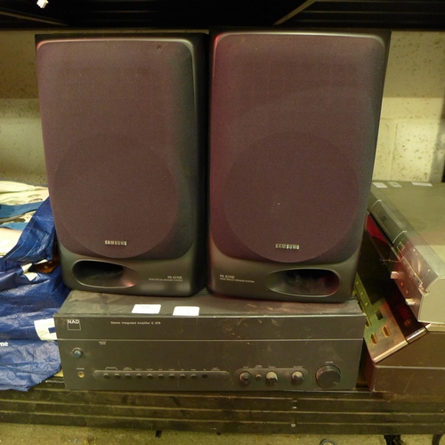 2195 - A NAD stereo integrated amp (C370) and two Samsung speakers (PS 82 50E)