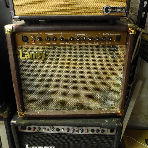 2222 - A sherwood (20R) amp, a Lanes (LA30C) amp, a Lanley (CK80) amp and two stand-up speakers