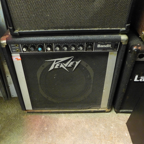 2223 - A Line 6 Spider III 30 amp, a Peavey Bandit Solo Series with Numark M101 DJ mixer