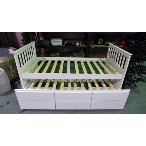 3408 - Moda Single Bed Frame With Trundle Bed & Three Storage Drawers (Marked/Damaged) , original RRP £449.... 