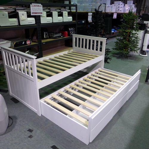 3408 - Moda Single Bed Frame With Trundle Bed & Three Storage Drawers (Marked/Damaged) , original RRP £449.... 