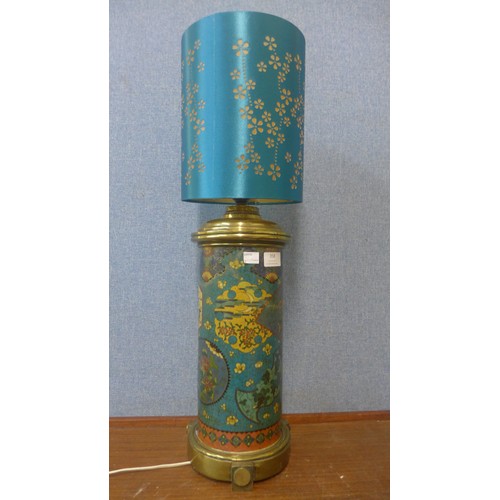 358 - A Chinese cloisonne table lamp