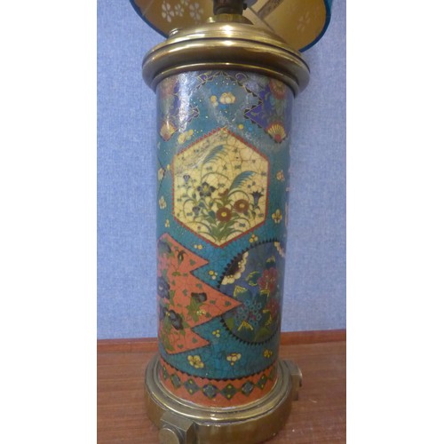 358 - A Chinese cloisonne table lamp