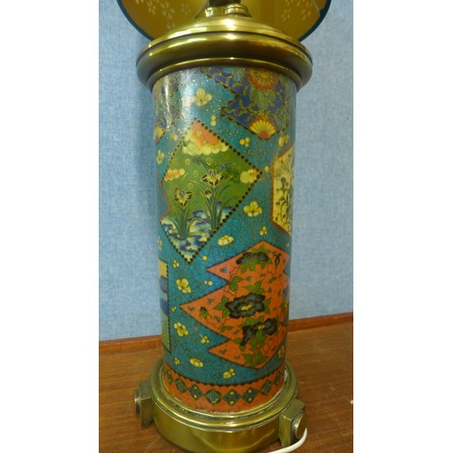 358 - A Chinese cloisonne table lamp