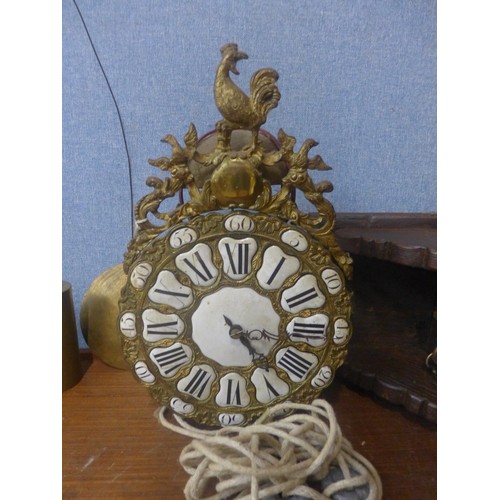 388 - A 19th Century French gilt metal comptoise wall clock