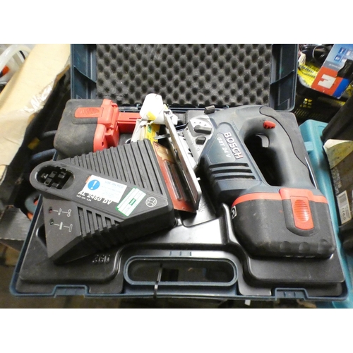 2457 - 4 Assorted power tools - including Ryobi one jigsaw and drill set Bosch hammer drill  , jig saw and ... 