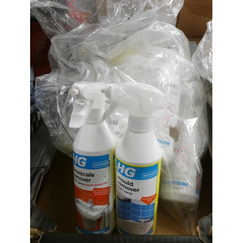 2466 - A quantity of cleaning chemicals including Mold Remover, Elbow Grease Degreaser, Glass Cleaner, etc.