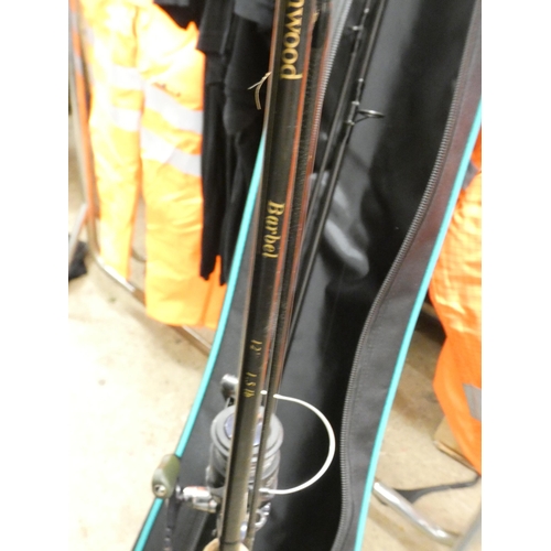 2528 - Two Wychmood fishing rods with  undertaker reels and match rod bag