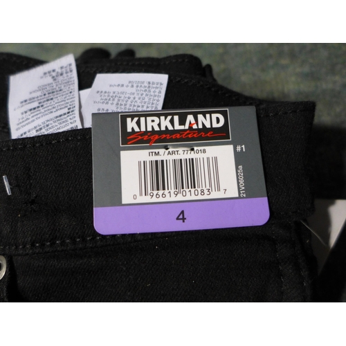 3281 - Six pairs of women's Kirkland Signature black jeans - size 4 * this lot is subject to VAT