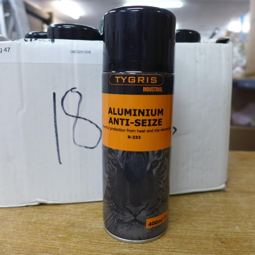 2382 - 12 x 400ml aerosol cans of Tygris Aluminum Anti-Seize