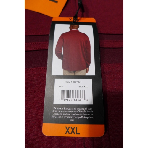 3294 - Quantity of men's Red Pebble Beach ¼ zip fleeces - mainly size: XXL * this lot is subject to VAT