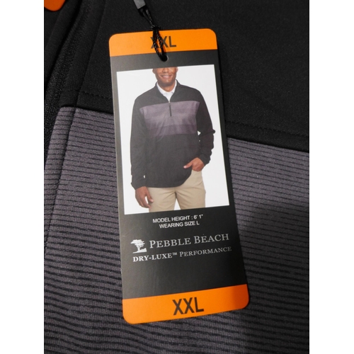 3295 - Quantity of men's black Pebble Beach ¼ zip fleeces - mixed size * this lot is subject to VAT