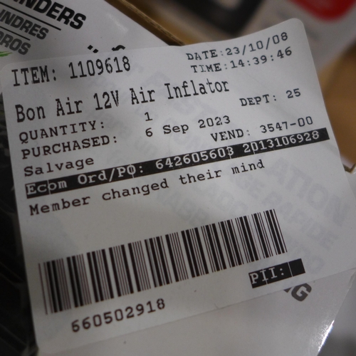 3333 - Bon Aire 12V Inflator  (309-156)   * This lot is subject to vat