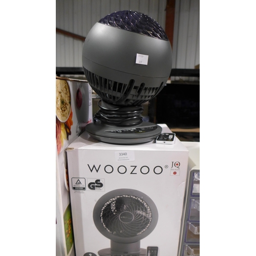 3340 - Iris Woozoo Grey Desk Fan with Remote    (309-149)   * This lot is subject to vat