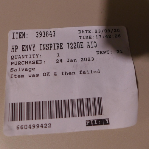 3354 - Hp Envy Inspire 7220E Aio Printer  (309-89)   * This lot is subject to vat