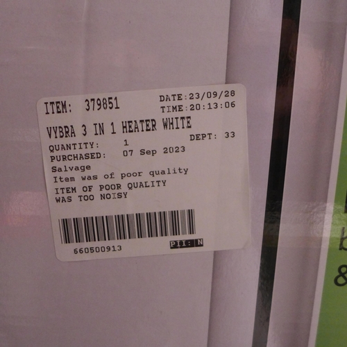 3033 - Vybra 3 In 1 White Heater with remote, Original RRP £119.99 + vat   (309-377)   * This lot is subjec... 